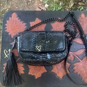 Victoria’s Secret Faux, Snake Print, Crossbody Purse with Tassel.